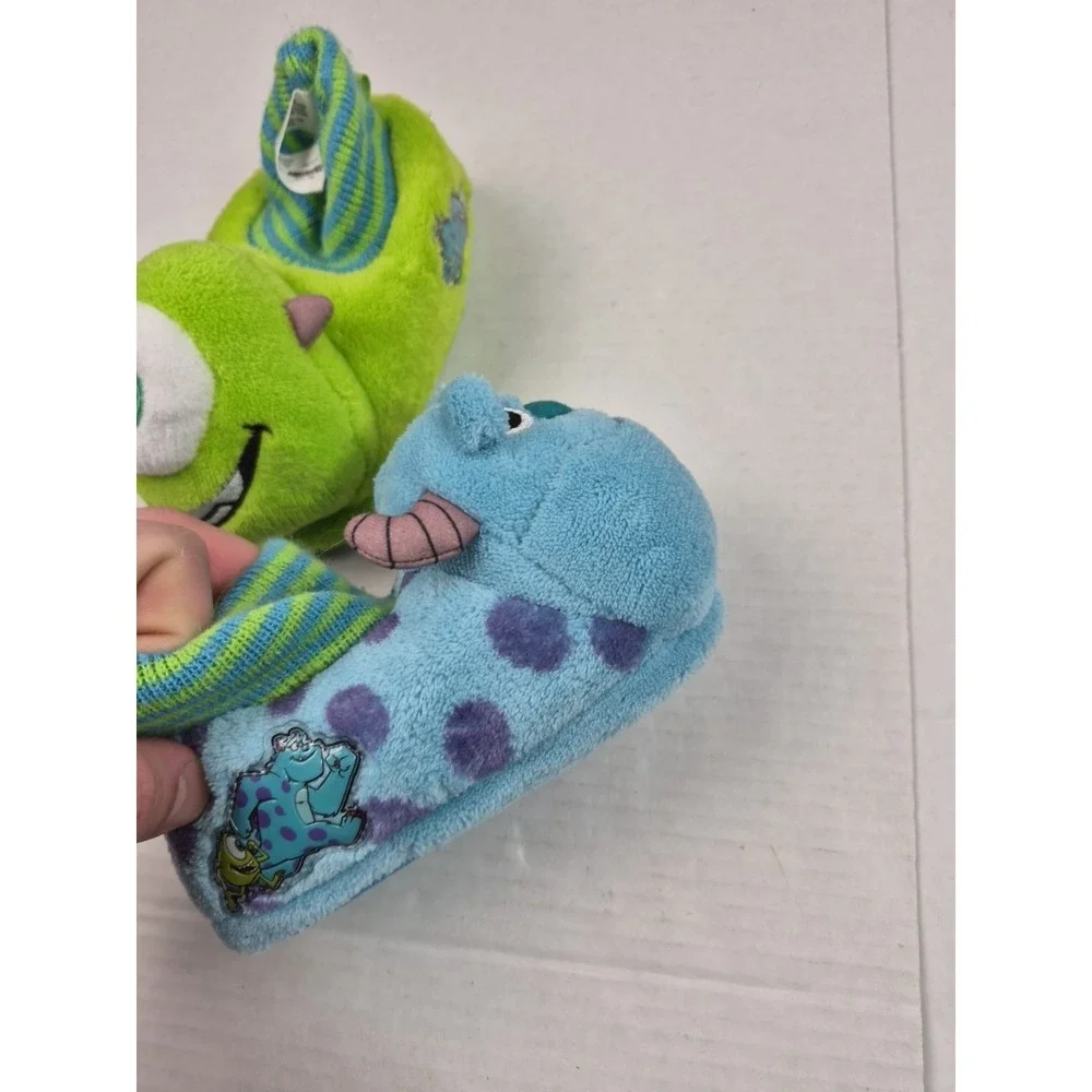 Monsters Inc Toddler Boys‎ Slippers Size 7-8 Mike Sullivan Sully Fuzzy Grippers